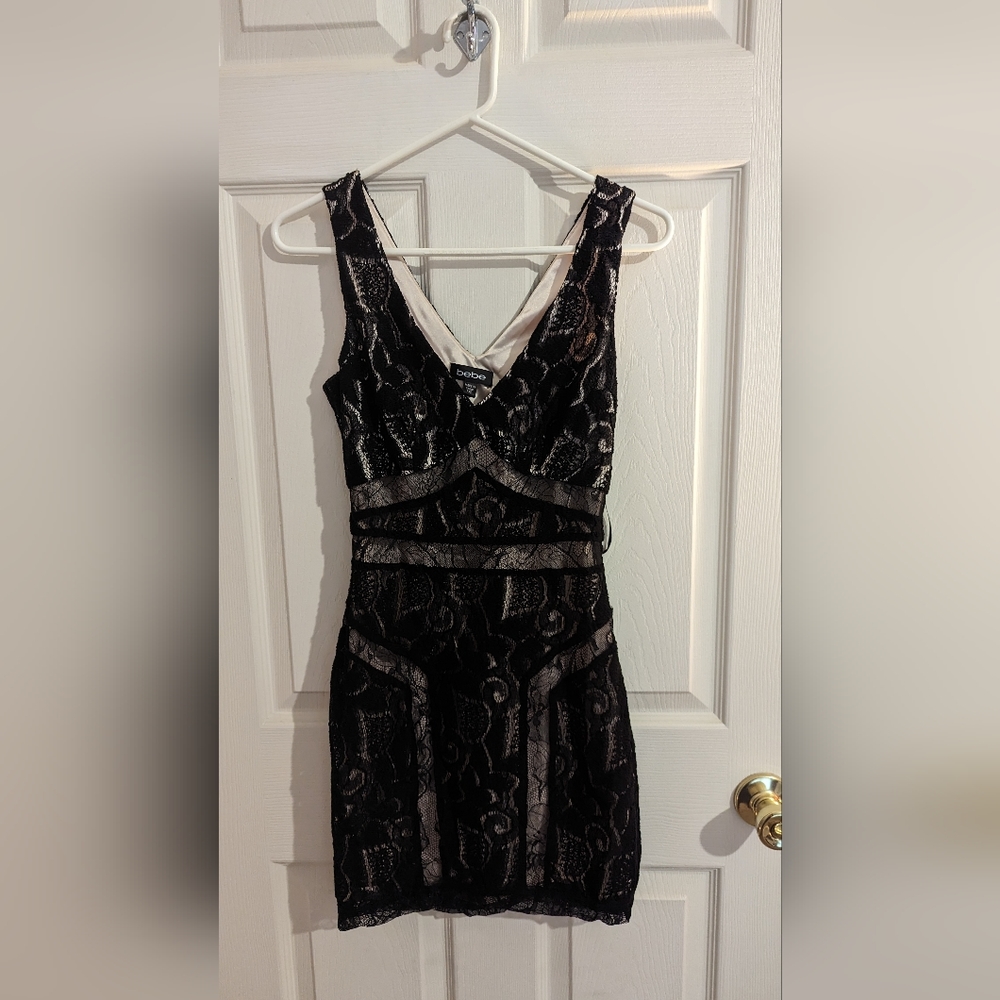 Bebe black lace dress XXS